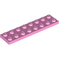 Lego destička 2x8, světle růžová (4625550)